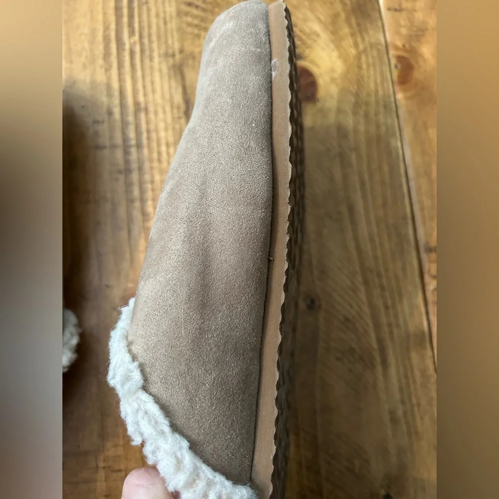 J. Crew Tan Suede/Shearling Clog Women's Slippers - Picture 7 of 8